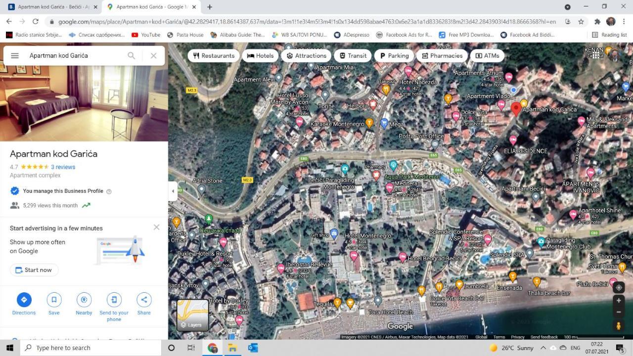 Bella Budva Lägenhet Bečići Exteriör bild